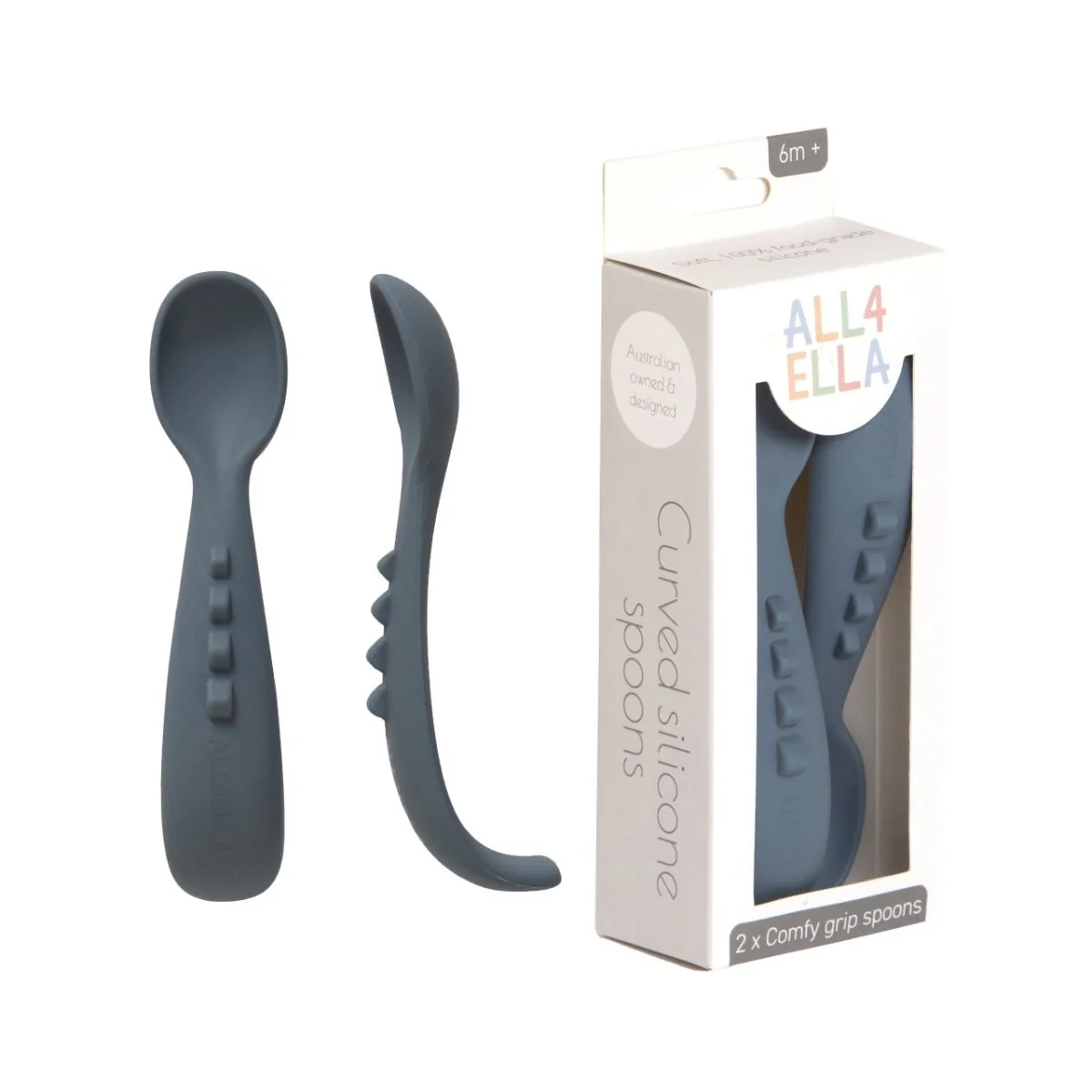 All4Ella Comfy grip silicone spoons 2pk - Image 4