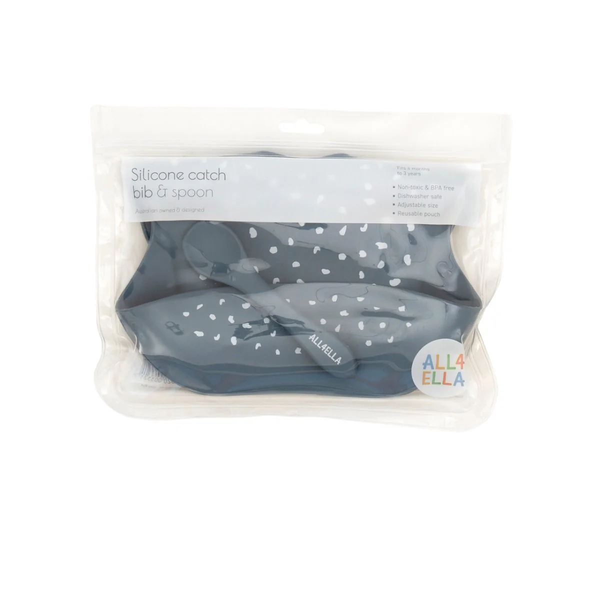 All4Ella Silicone Bib With Spoon - Image 4