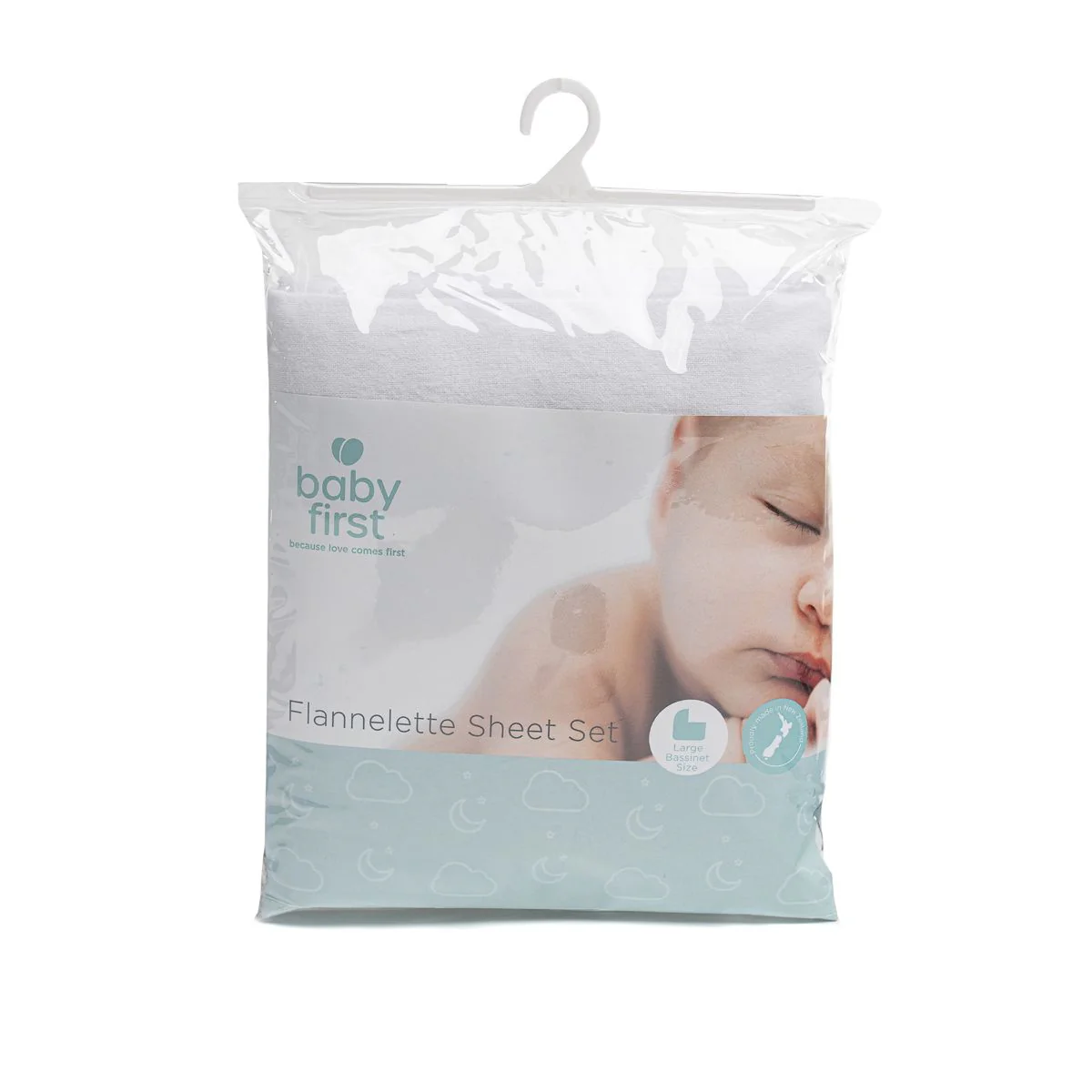 Baby First Large Flannelette Sheet Set White