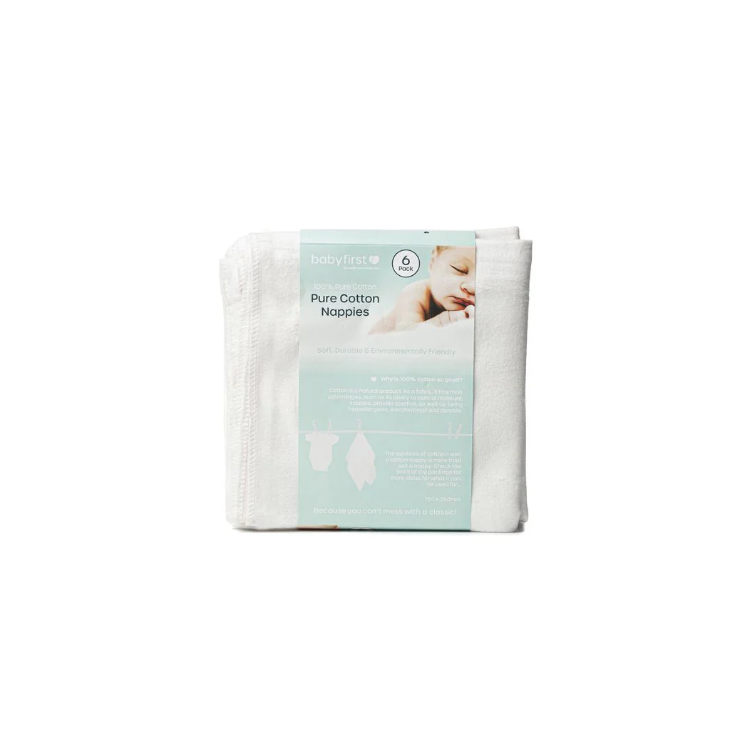 Baby First Pure Cotton Flannelette Nappies 6 Pack - Image 4