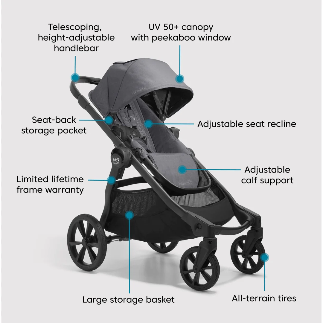 Baby Jogger City Select 2 Double - Radiant Slate - Image 18