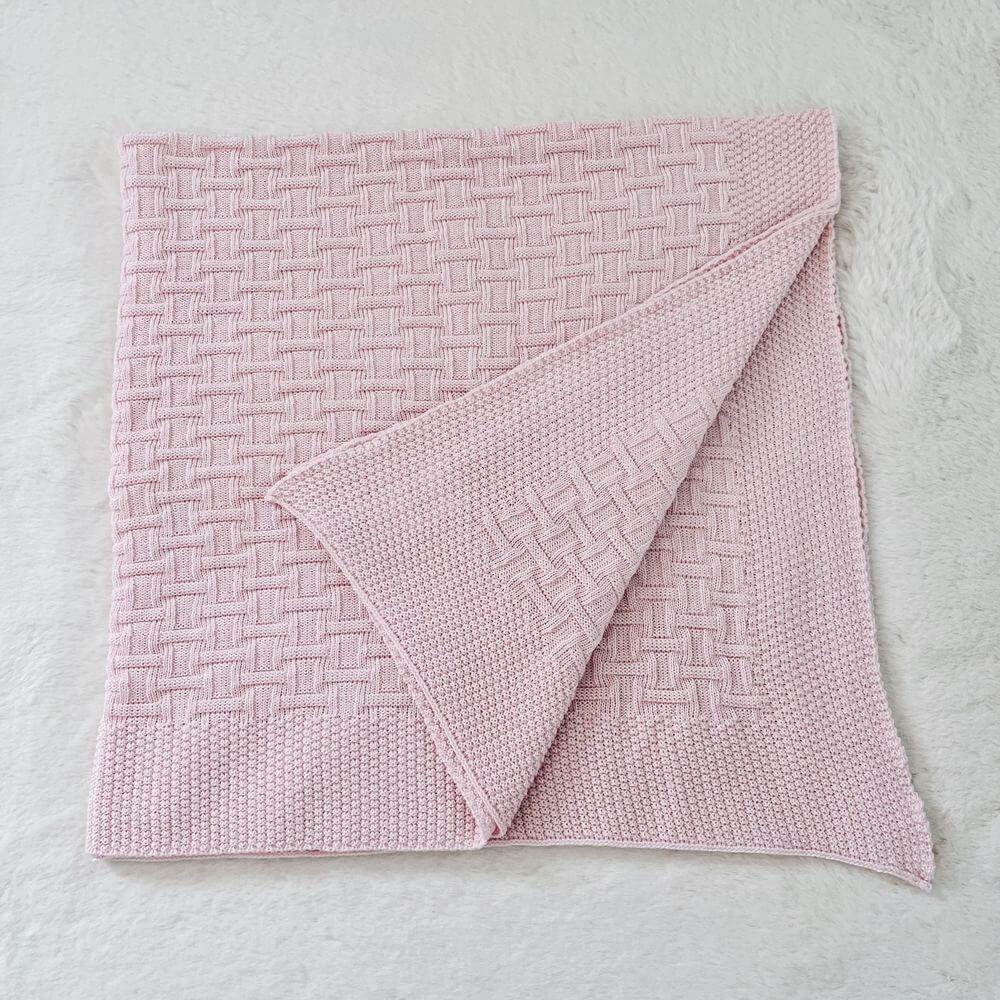 Baby On The Move Basketweave Merino Bassinet Blanket 90 x 90 cm - Image 4