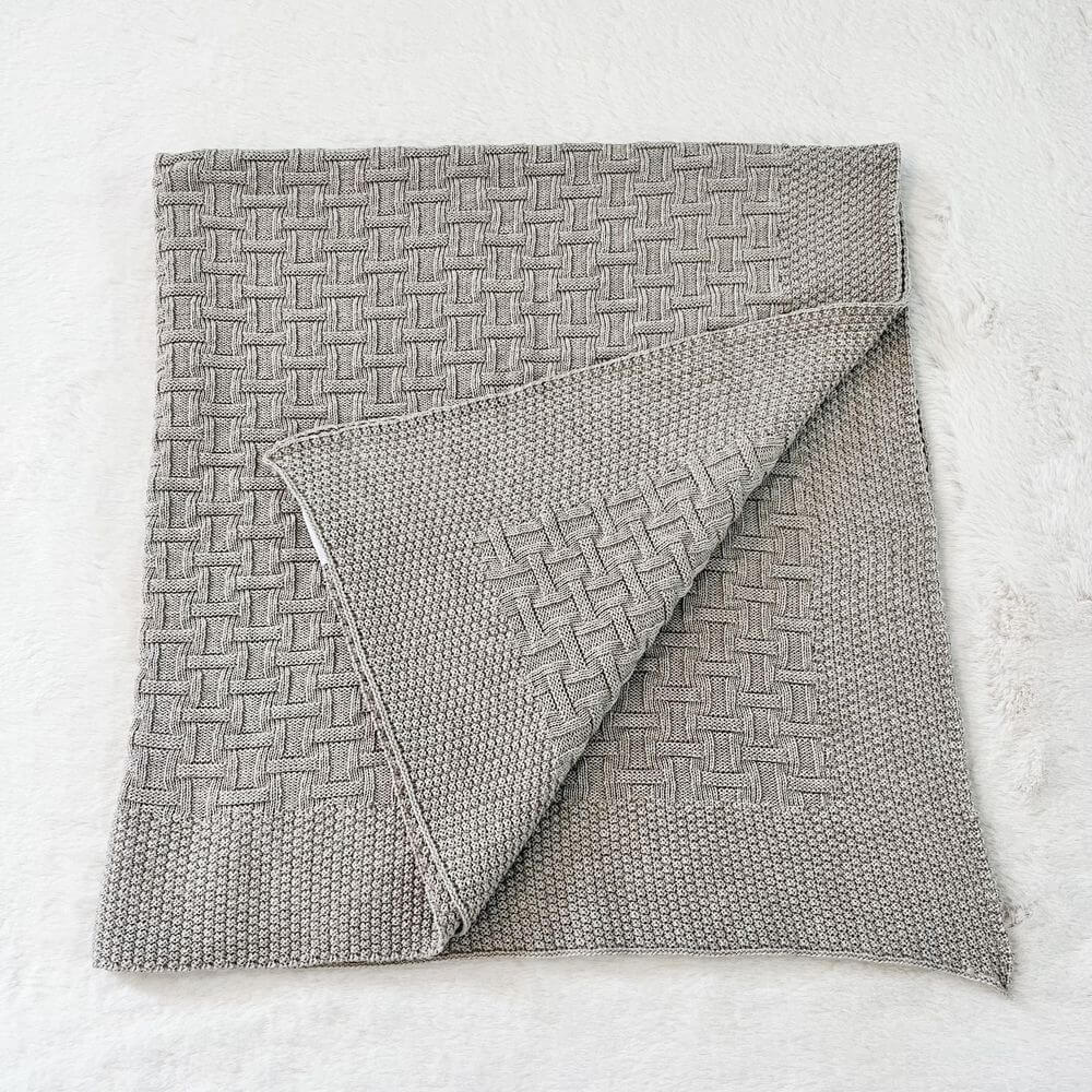 Baby On The Move Basketweave Merino Bassinet Blanket 90 x 90 cm - Image 6