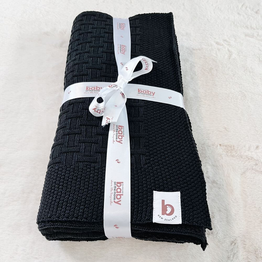 Baby On The Move Basketweave Merino Throw Blanket 130x180 cm - Image 12