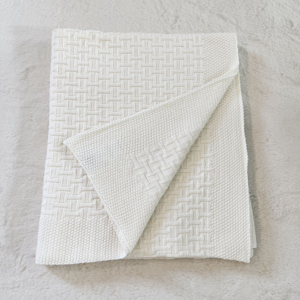Baby On The Move Basketweave Merino Throw Blanket 130x180 cm - Image 3