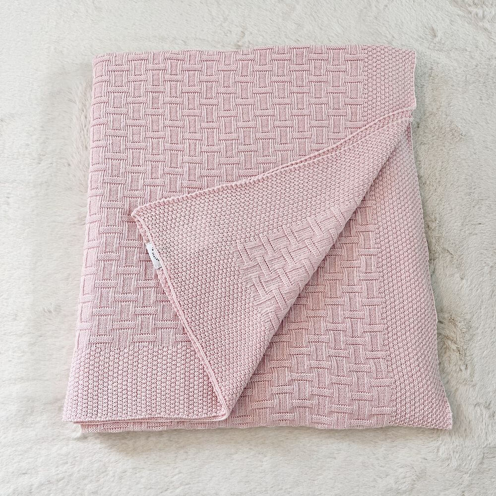 Baby On The Move Basketweave Merino Throw Blanket 130x180 cm - Image 5