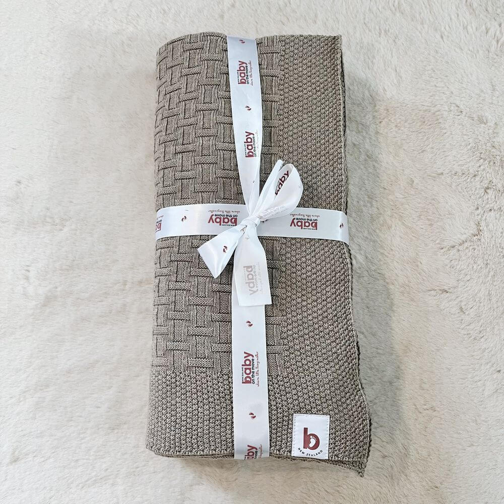 Baby On The Move Basketweave Merino Throw Blanket 130x180 cm - Image 7
