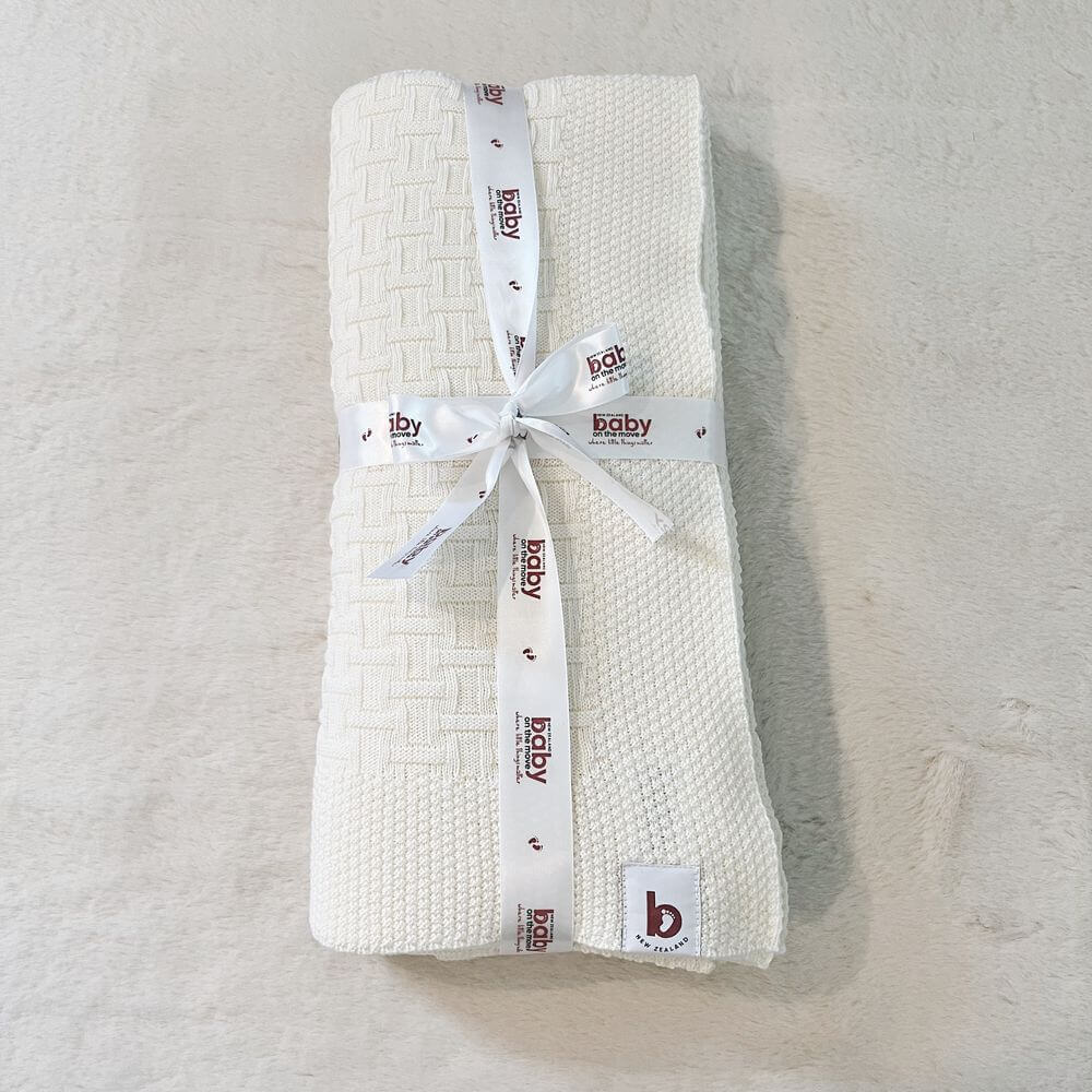 Baby On The Move Basketweave Merino Throw Blanket 130x180 cm - Image 8