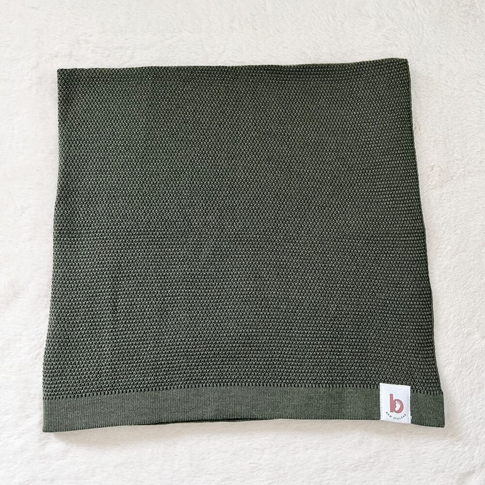 Baby On The Move Moss Stitch Merino Bassinet Blanket 90 x 90 cm - Image 6