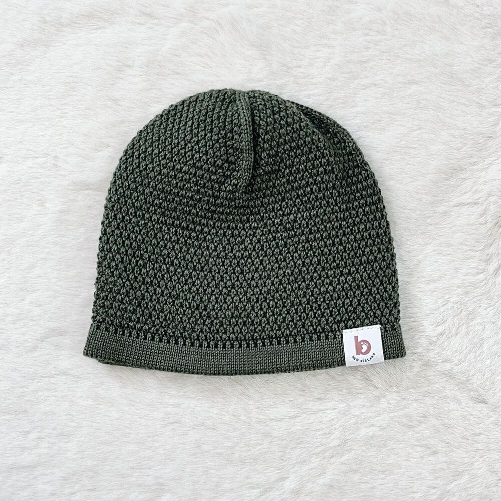 Baby On The Move Moss Stitch Merino Beanie - Image 2
