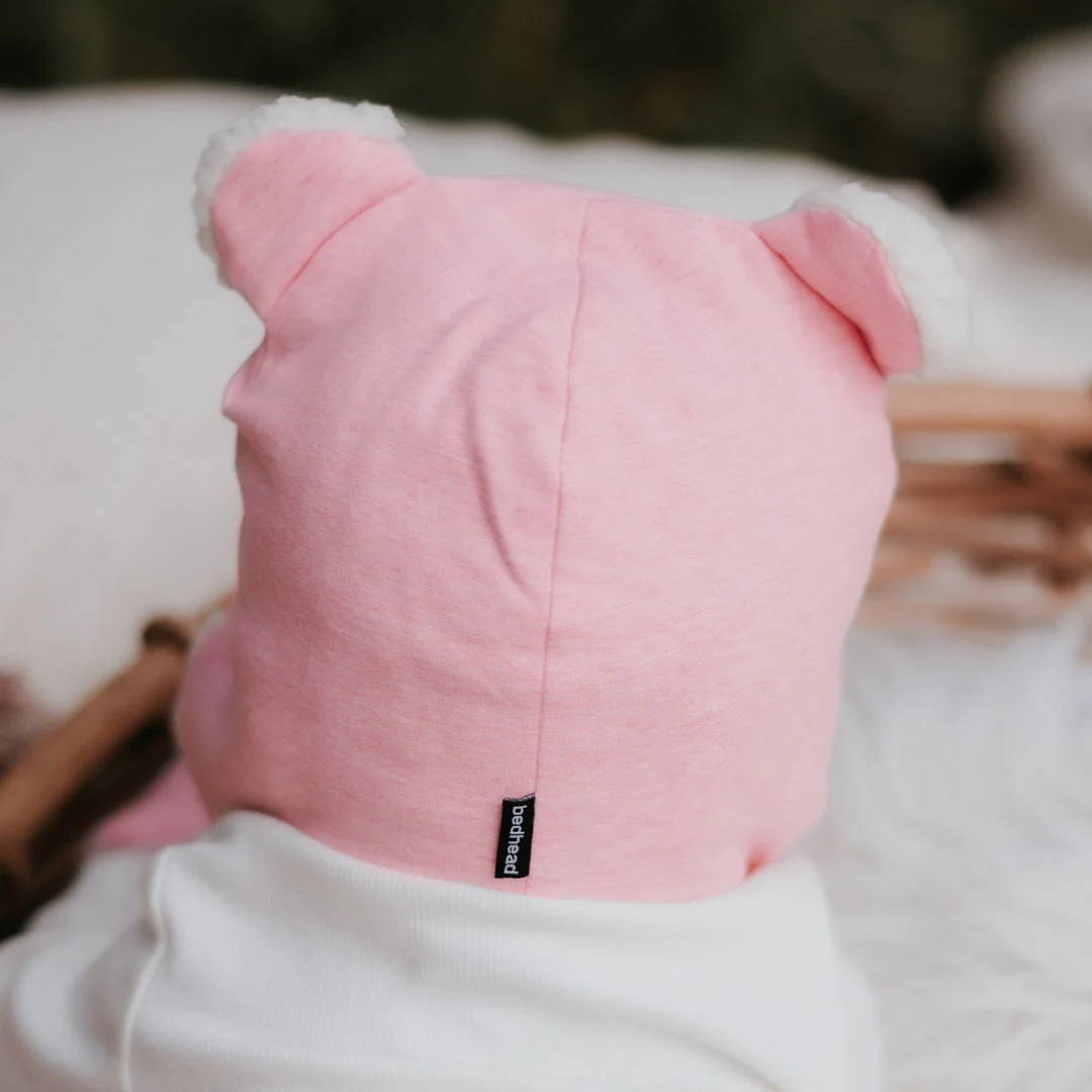 Bedhead Fleecy Baby Beanie - Baby Pink Marle - Image 4