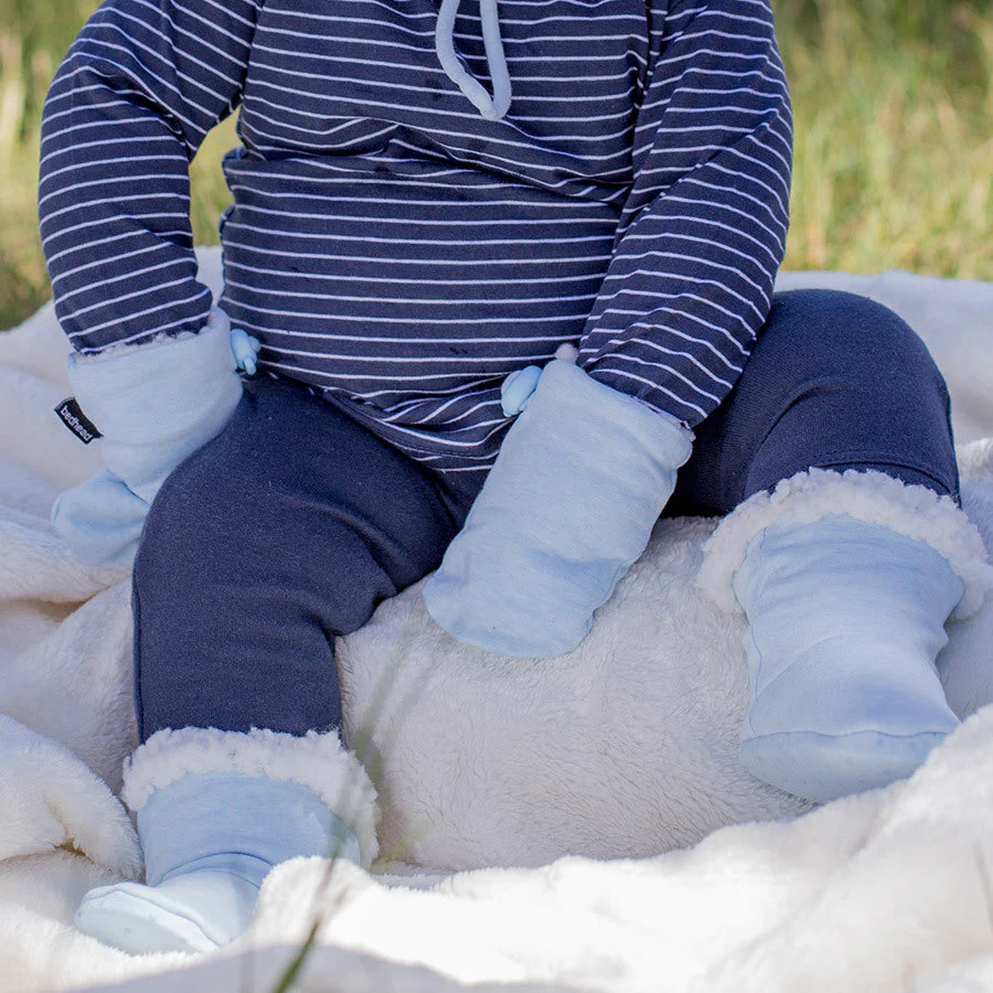 Bedhead Fleecy Baby Mitten - Baby Blue Marle - Image 4