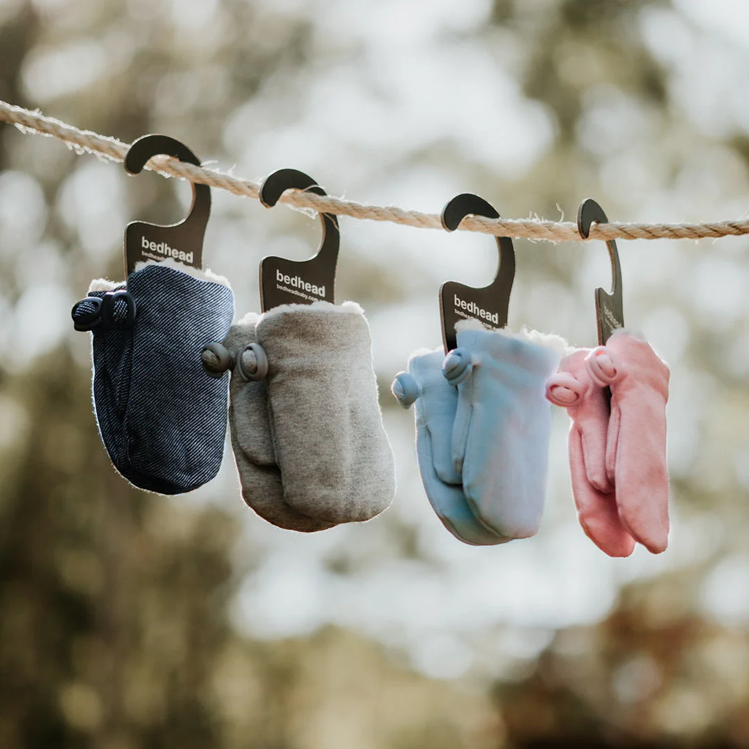 Bedhead Fleecy Baby Mitten - Baby Pink Marle - Image 3