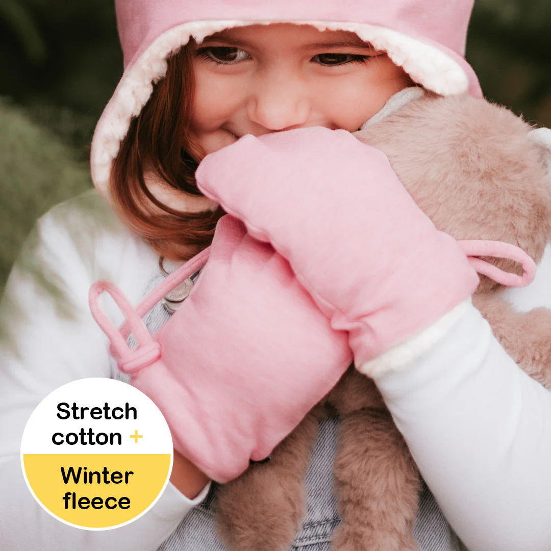 Bedhead Fleecy Baby Mitten - Baby Pink Marle - Image 5