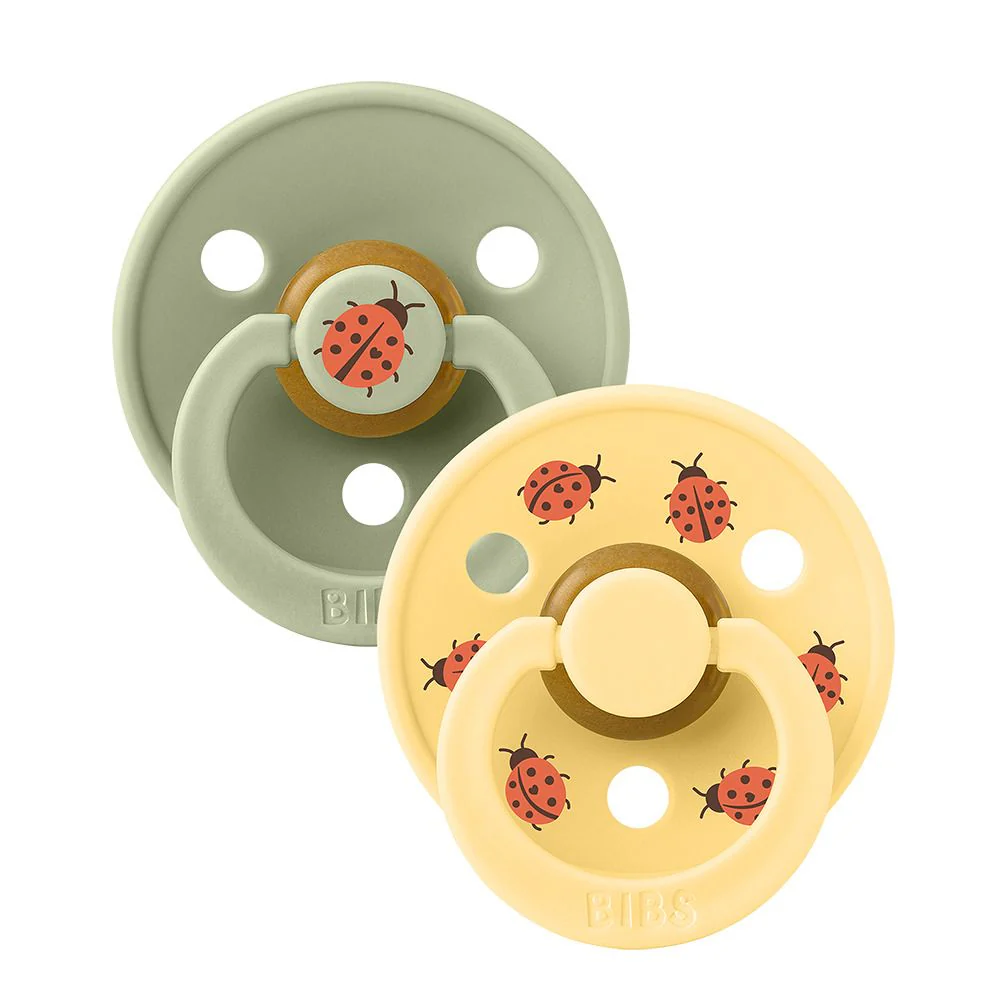 BIBS Studio Pacifier/Soother 2pk Ladybug Latex Size 3