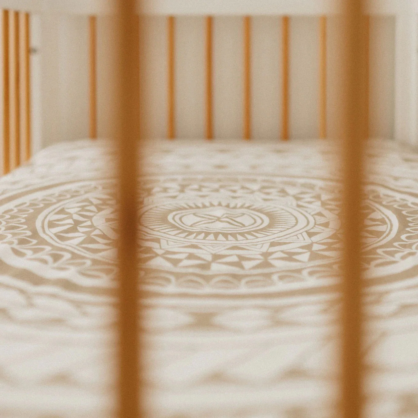 BO & KO Baby Fitted Cot Sheet | Pacific Island Mocha - Image 3