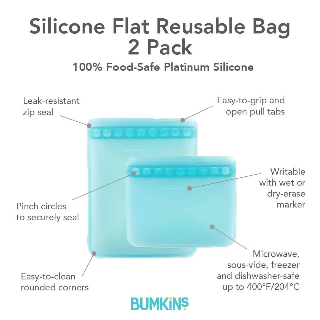 Bumkins Silicone Flat Reusable Bags 2pk - Image 5