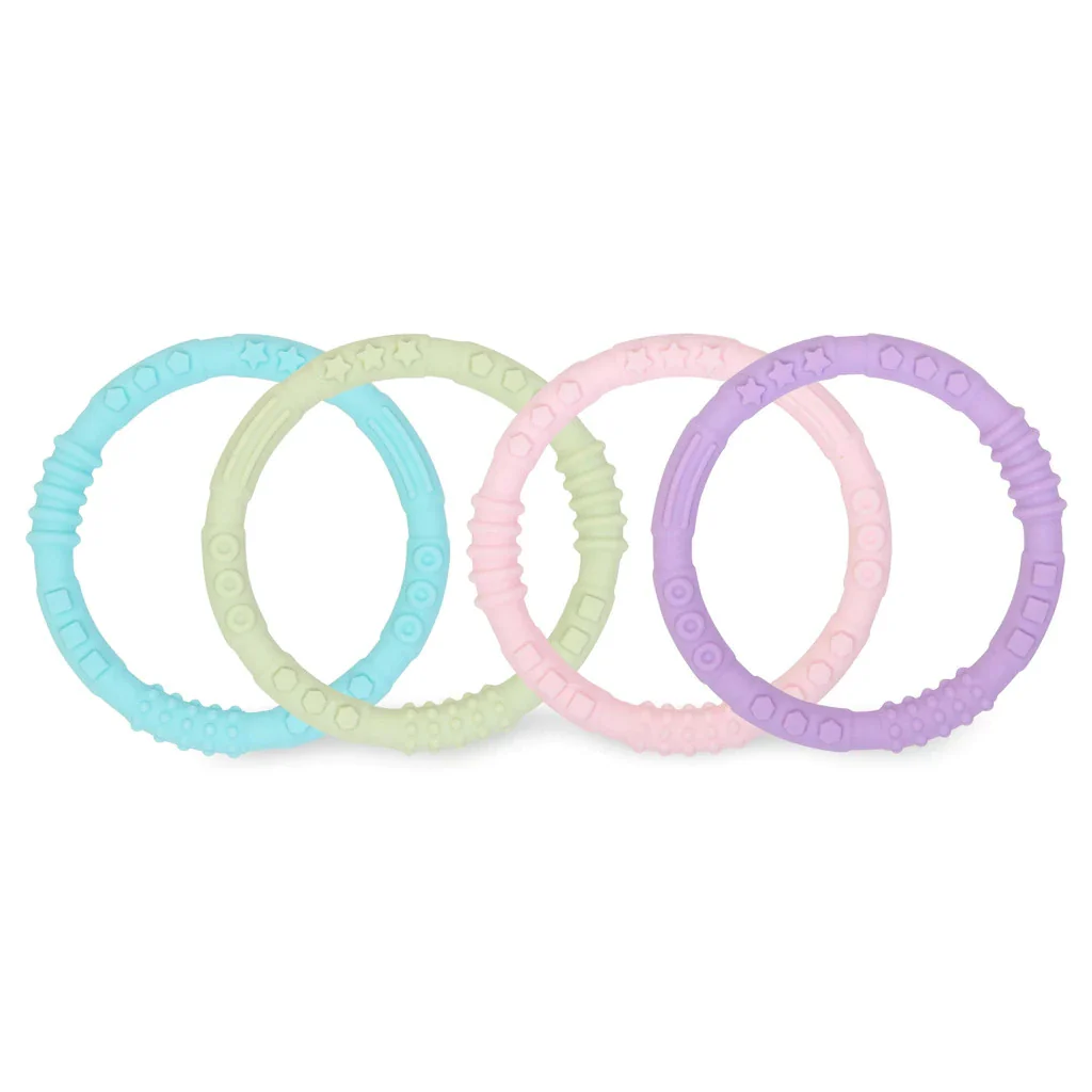 Bumkins Silicone Teething Rings 4pk - Image 2