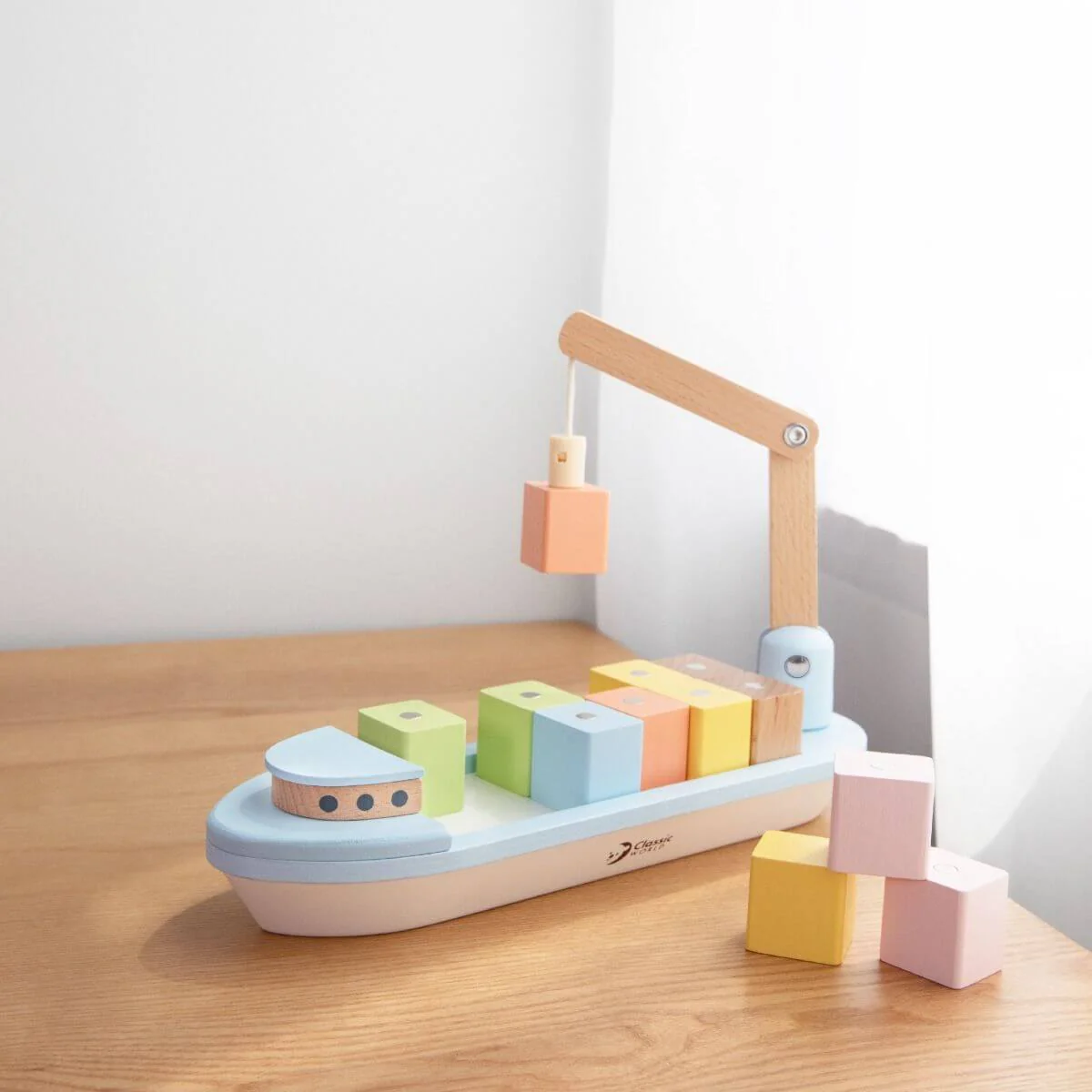 Classic World Kids Wooden Block Boat - Image 3