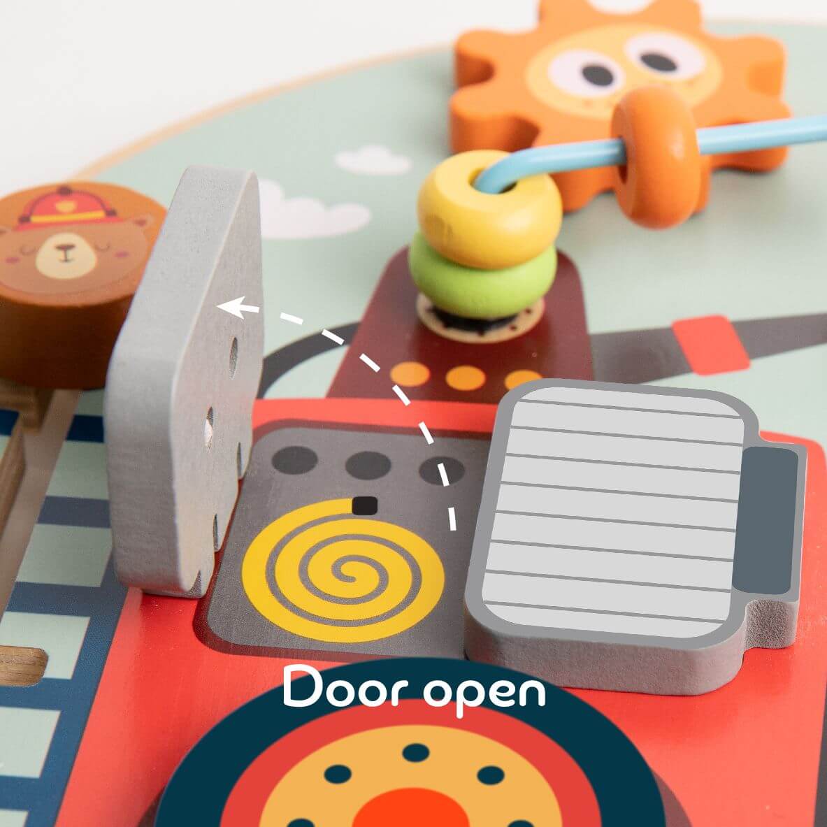 Classic World Kids Wooden Firetruck Activity Board - Image 4