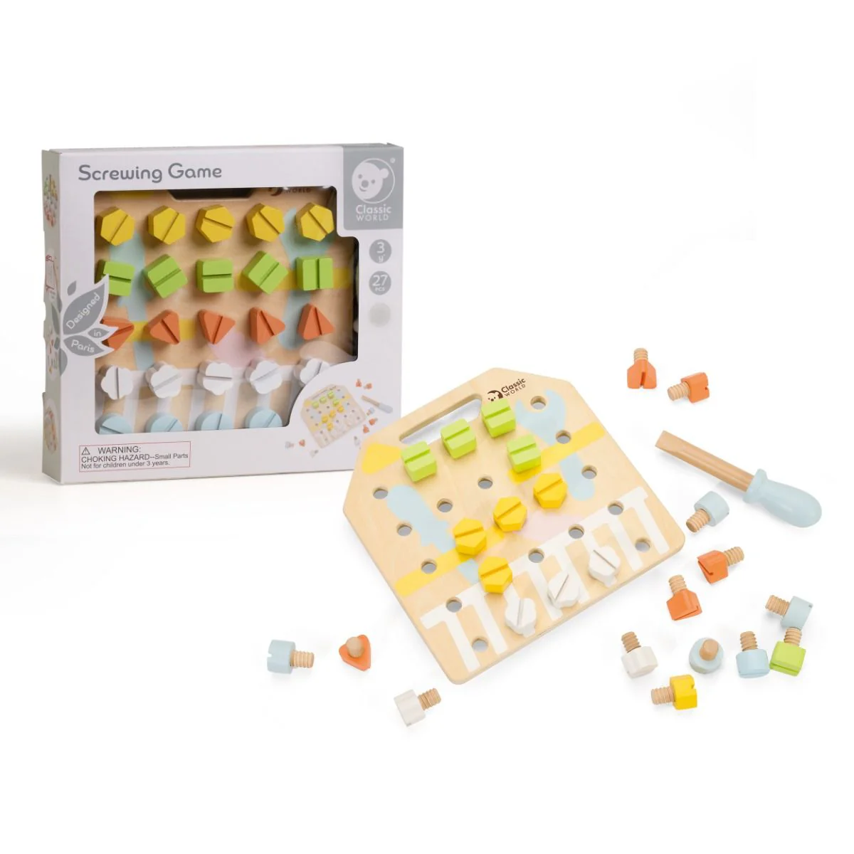 Classic World Kids Wooden Screw Board - Image 2