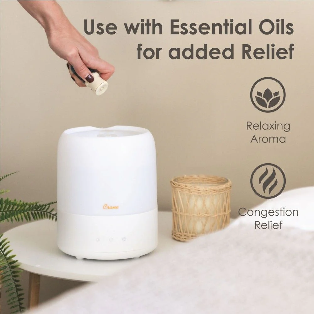 Crane 3 in 1 Cool Mist Humidifier with Aroma Diffuser & Sleep Support Light - Image 4