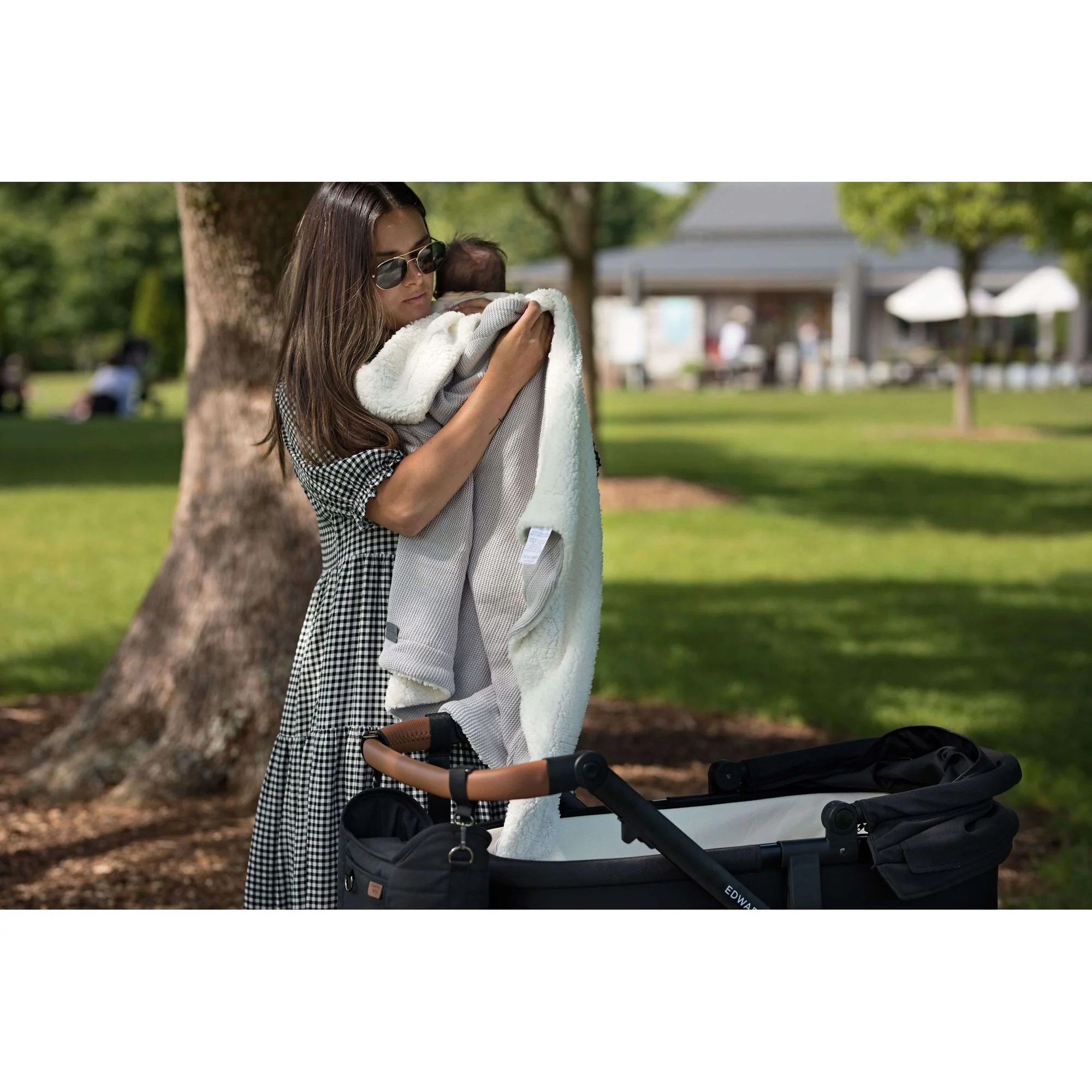Edwards & Co Sherpa Fleece Stroller Blanket - Image 4