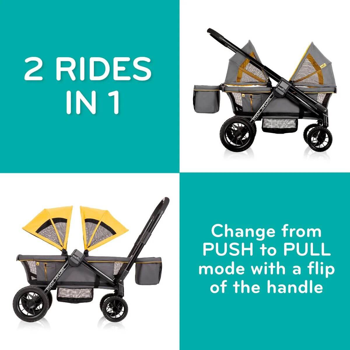 Evenflo Pivot Xplore All-Terrain Stroller Wagon - Image 6