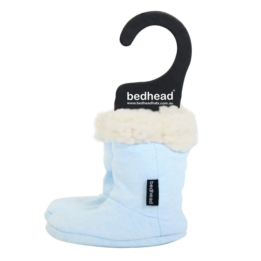 Bedhead Fleecy Winter Booties - Baby Blue Marle - Image 4