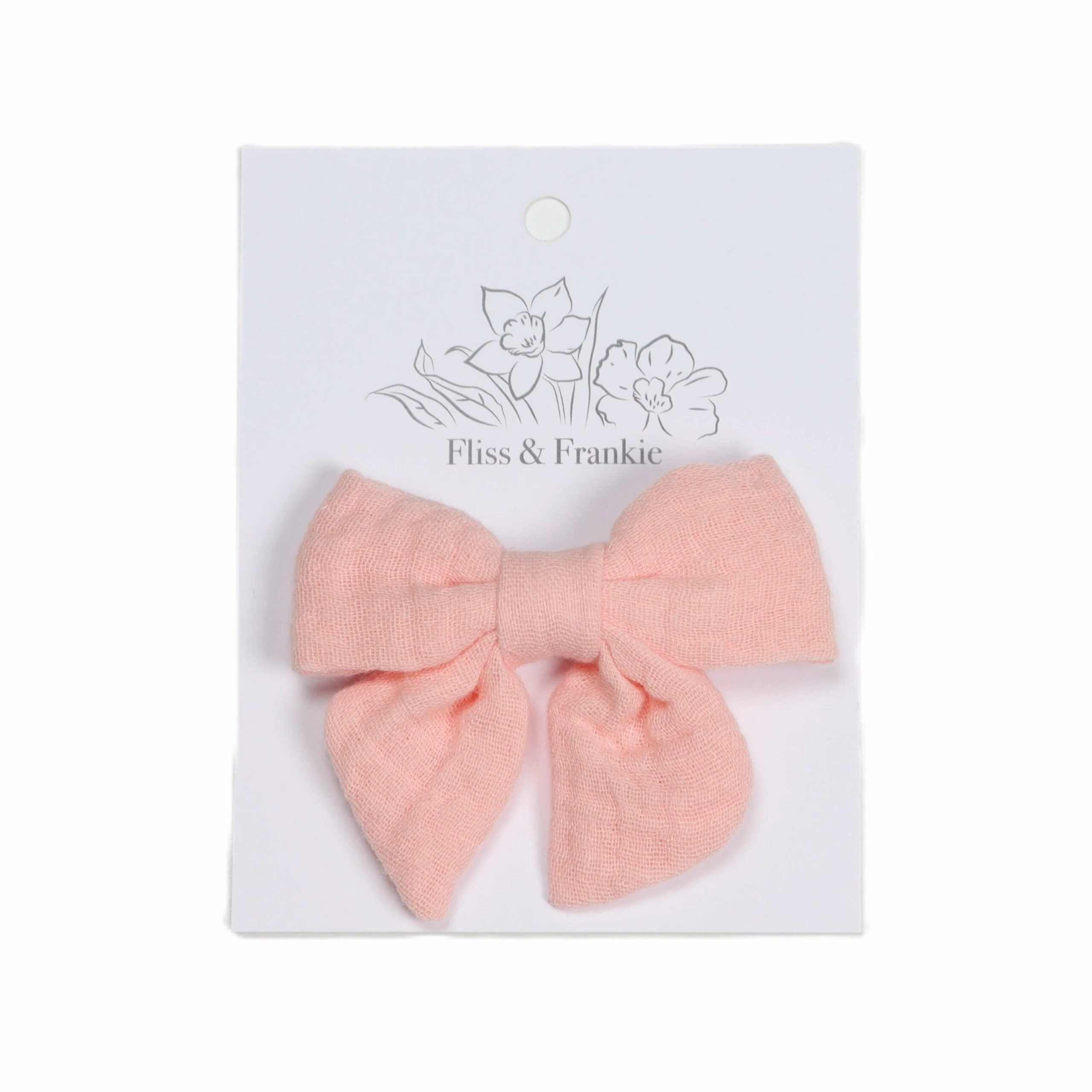 Fliss and Frankie Muslin Tie Bow Clip - Image 3