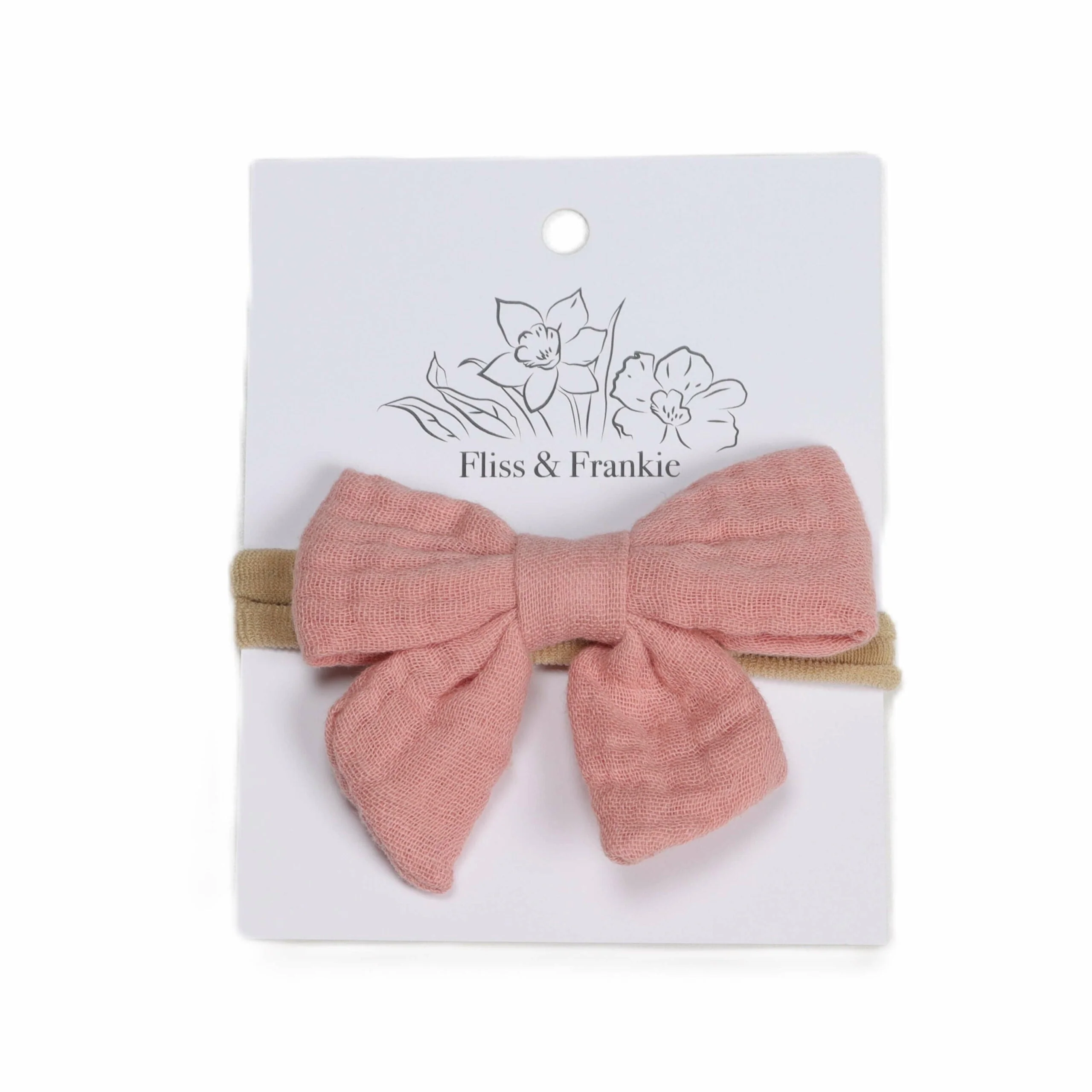 Fliss and Frankie Muslin Tie Bow Headband - Image 4