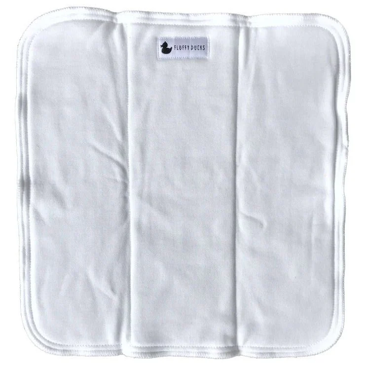 Fluffy Ducks Bamboo Cotton Tri-Fold Nappy Insert
