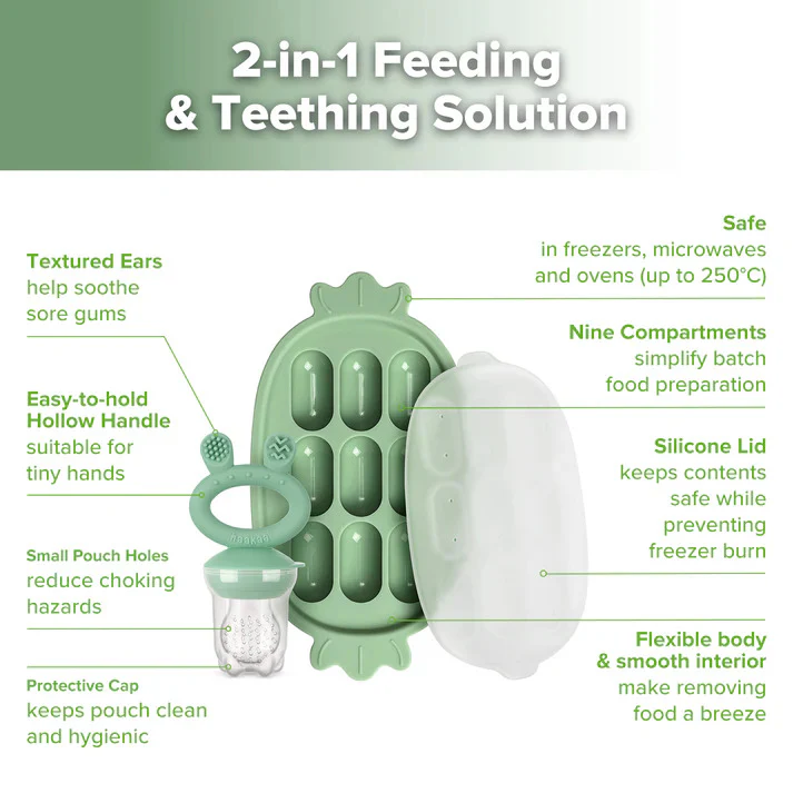 Haakaa Fresh Food Feeder and Silicone Nibble Tray Set - Image 5