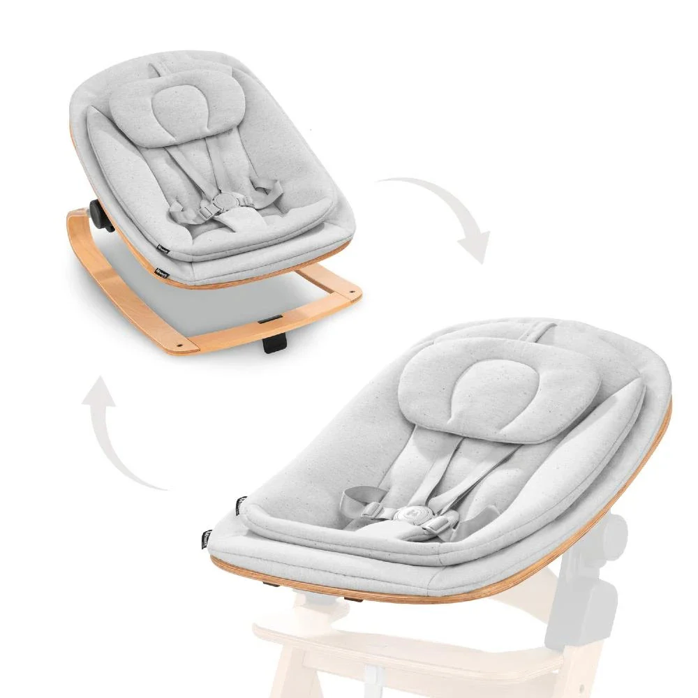 Hauck Highchair 3-in-1 Wooden Bouncer Eco - Light Grey - Image 2
