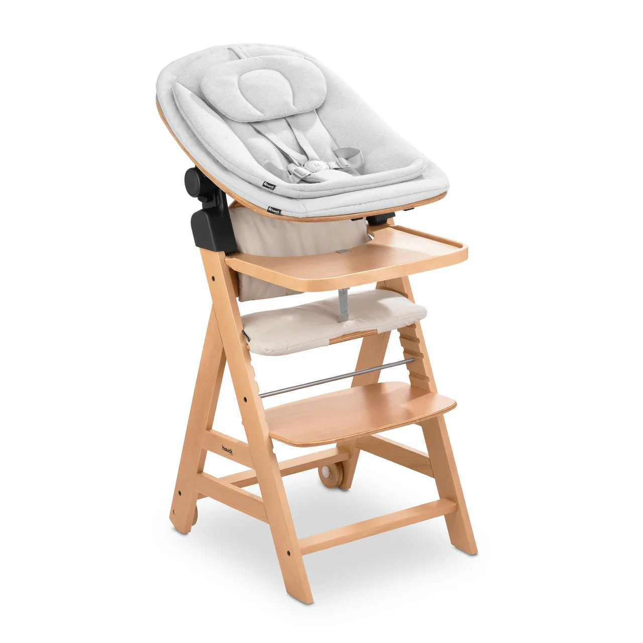 Hauck Highchair 3-in-1 Wooden Bouncer Eco - Light Grey - Image 4
