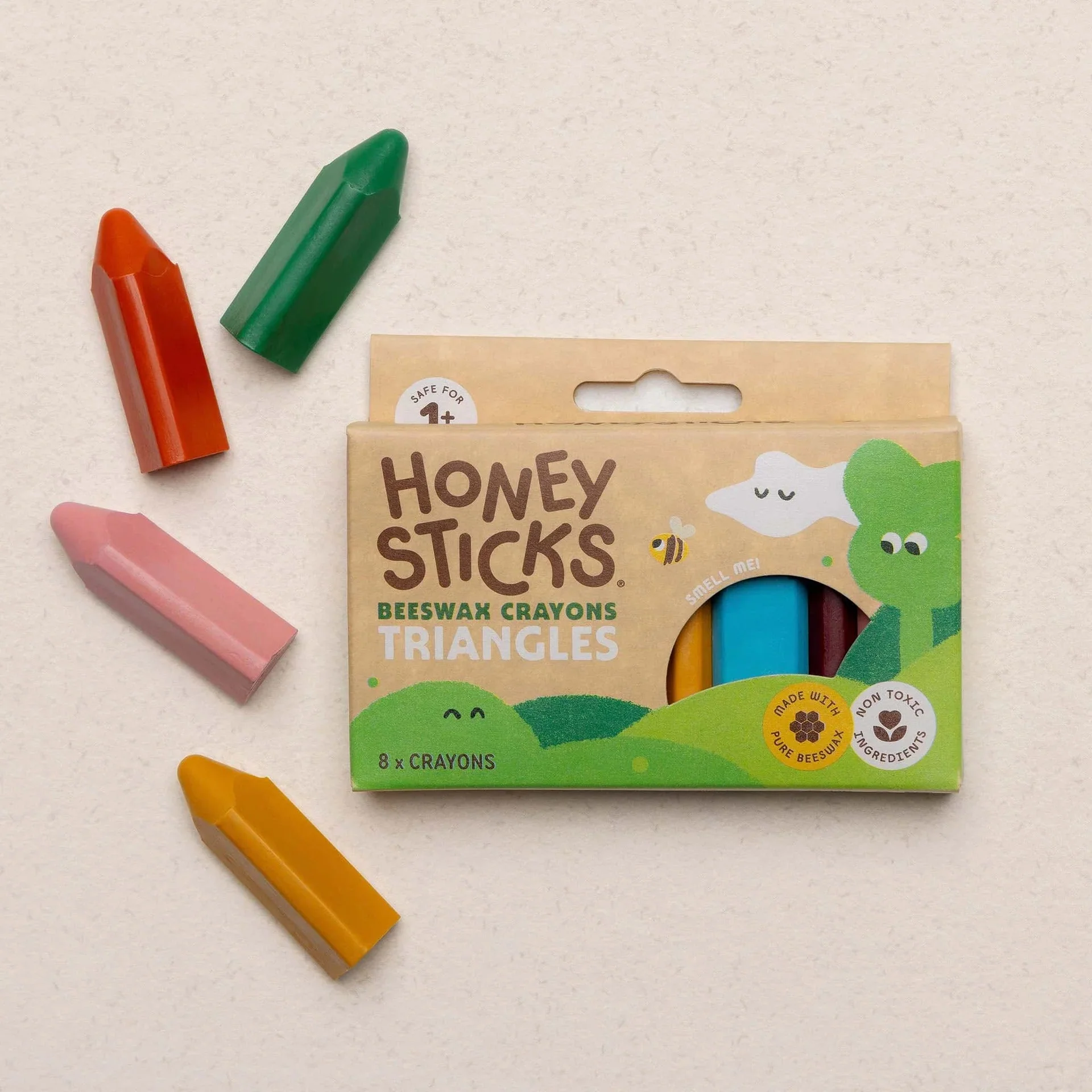 Honeysticks Beeswax Crayons Triangles 8pk - Image 2