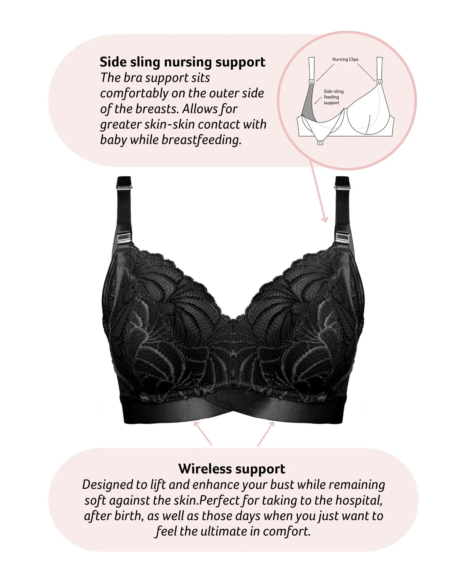 Hotmilk Warrior 2.0 FlexFit Nursing Bra - Black - Image 4