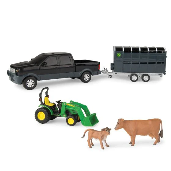 John Deere Pickup and Livestock Trailer Set - Image 2
