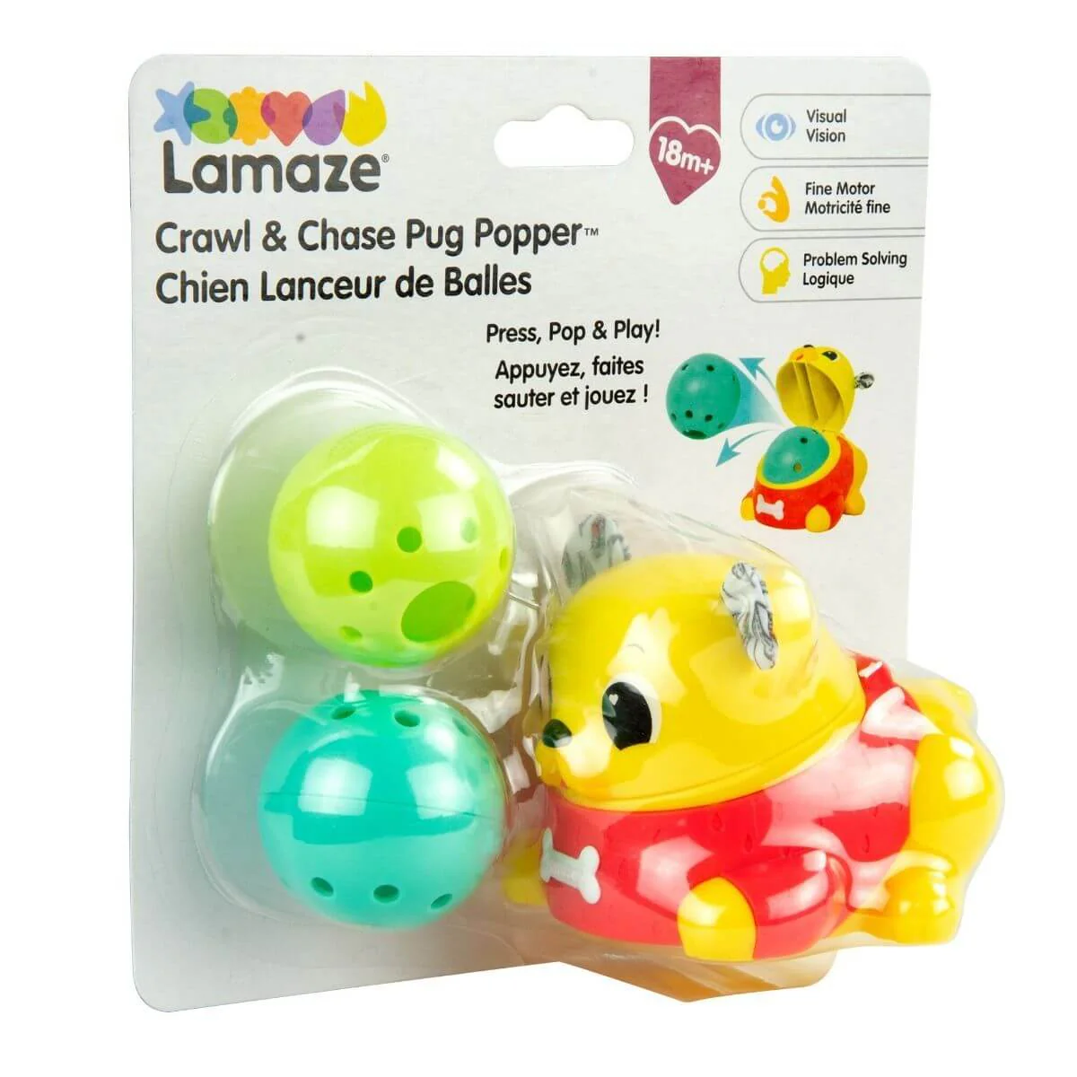 Lamaze Crawl & Chase Pug Popper - Image 8