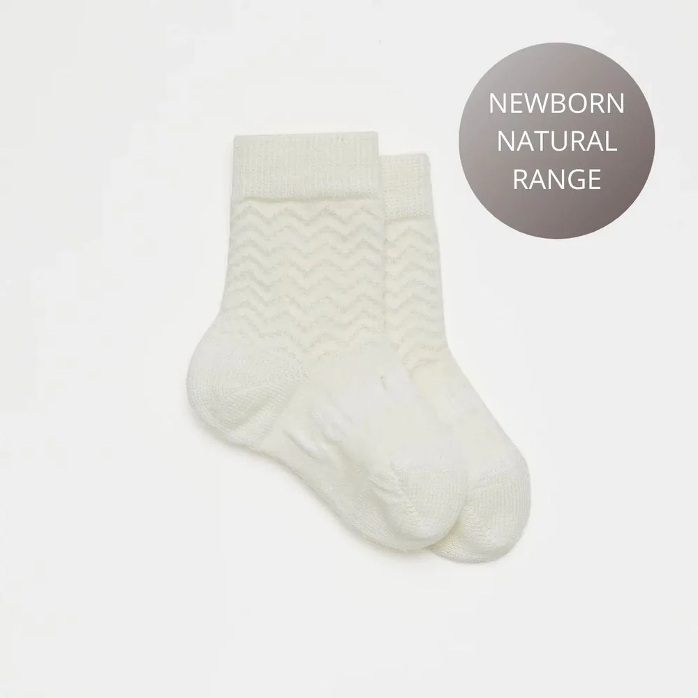 Lamington Baby Merino Wool Crew Socks - Pearl