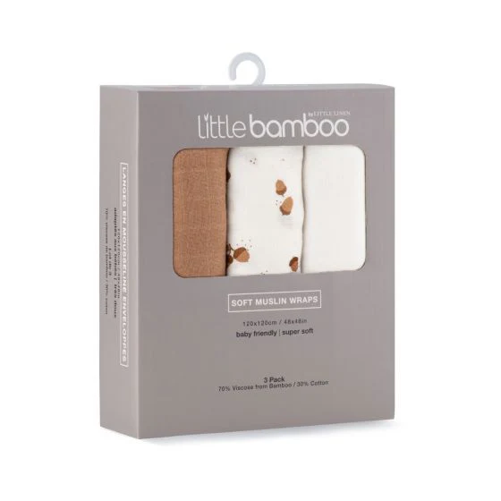 Little Bamboo Muslin Baby Wraps 3pk - Image 16