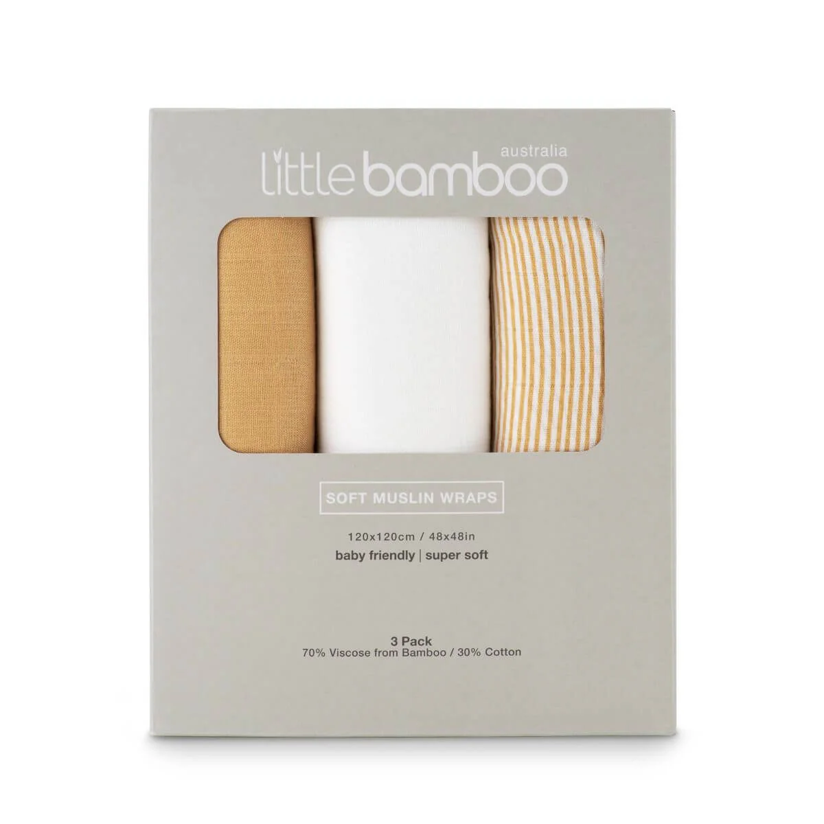 Little Bamboo Muslin Baby Wraps 3pk - Image 5