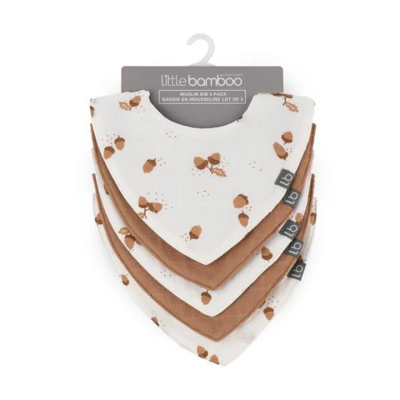 Little Bamboo Muslin Bib 5pk - Image 3