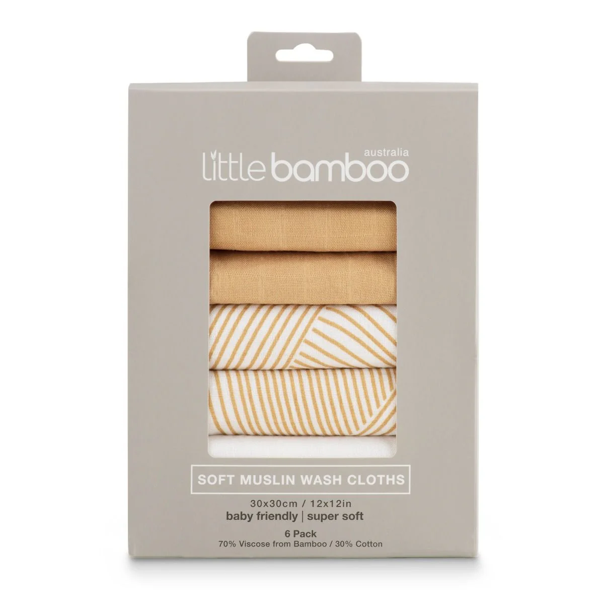 Little Bamboo Muslin Wash Cloths 6pk - Image 3
