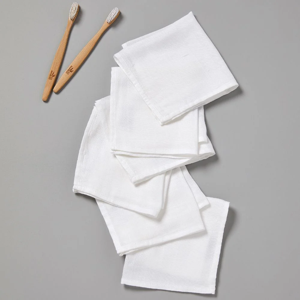 Little Bamboo Muslin Wash Cloths 6pk - Image 4