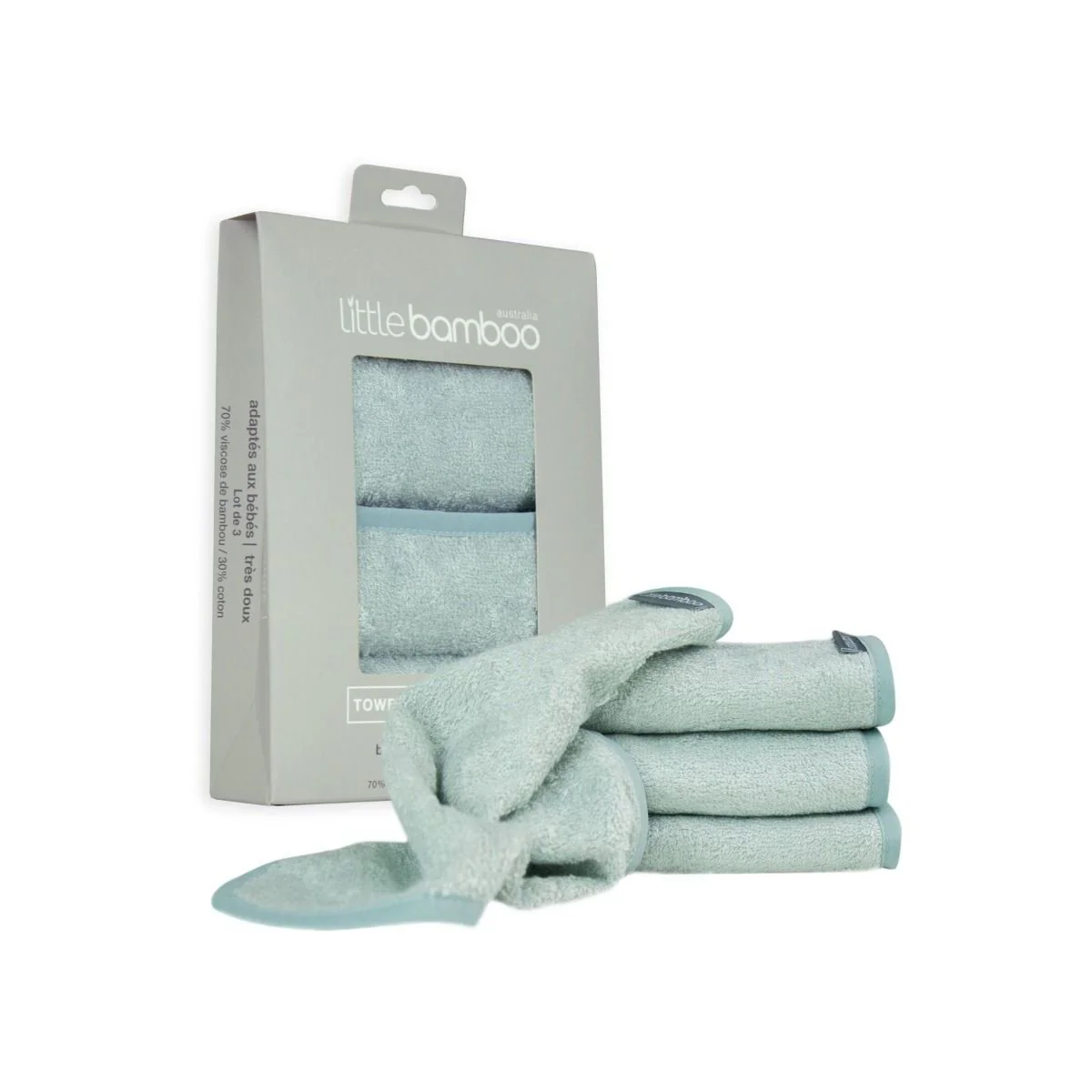 Little Bamboo Towelling Washers 3pk - Image 2
