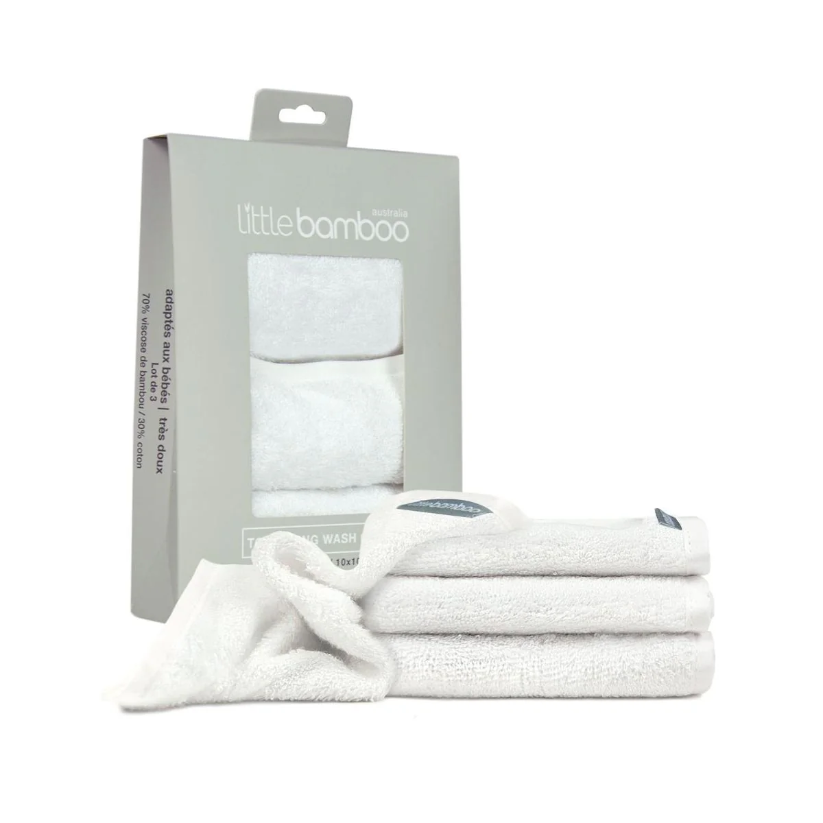 Little Bamboo Towelling Washers 3pk - Image 3