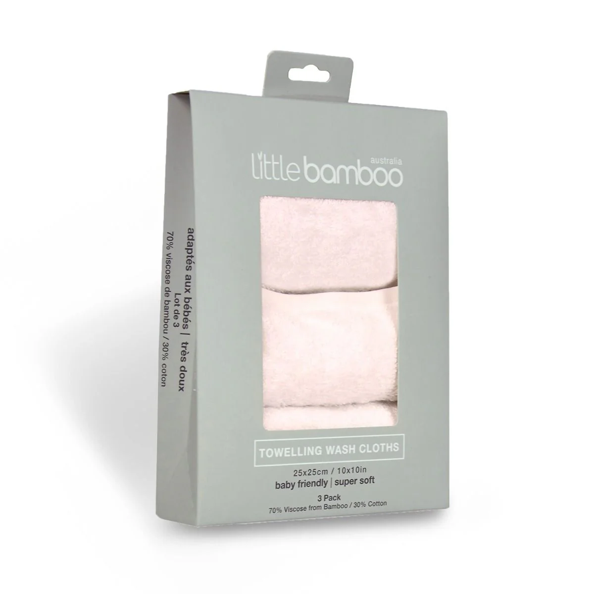 Little Bamboo Towelling Washers 3pk - Image 4