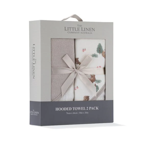 Little Linen Hooded Towel 2pk - Image 3