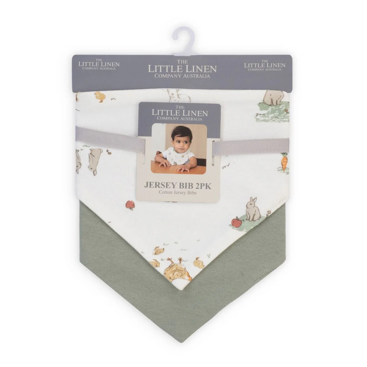 Little Linen Jersey Bib 2pk - Image 2